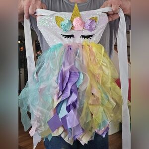 4t NWOT boutique unicorn ribbon halter iridescent sequin dress up costume